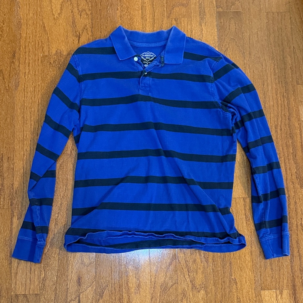St. John's Bay Royal Blue and Black Striped Polo
